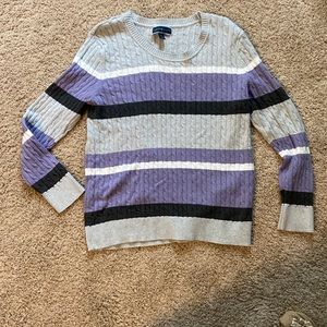 KAREN SCOTT cable knit, crew neck sweater size L, great condition